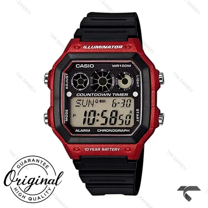 ساعت کاسیو مردانه AE-1300WH-4AV اصل مشکی قرمز Casio-11954-G