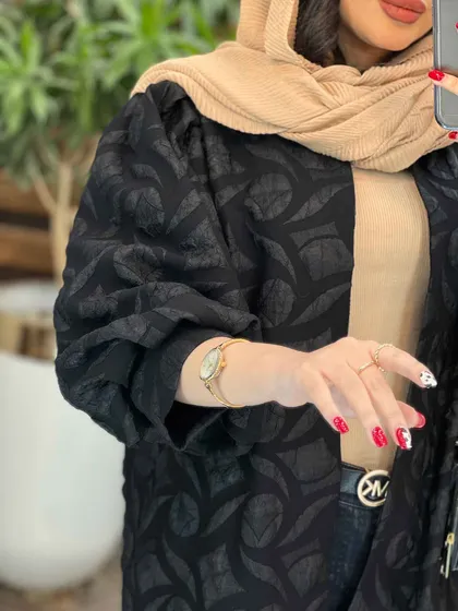 مانتو طرح دار آستین پفی