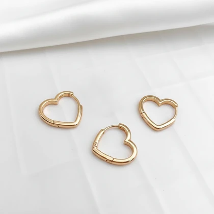 گوشواره‌های حلقه‌ای ژوپینگ طرح قلب سایز کوچک