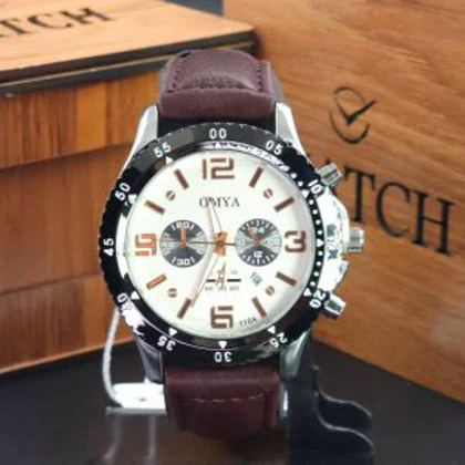 ساعت مچی مردانه اومیا OMYA 3933G سبک 3 موتوره و تاریخ دار