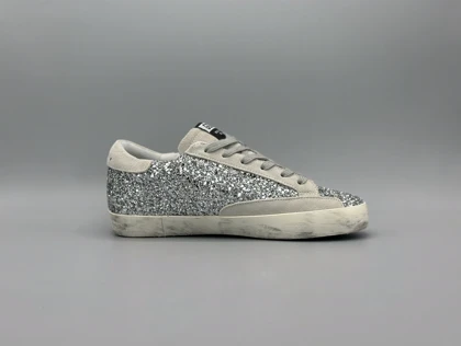کتانی گلدن گوس سوپراستار سواروفسکی فول نقره/Golden Goose Super Star