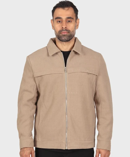 کت کتان زیپ‌دار و داخل خز 2603