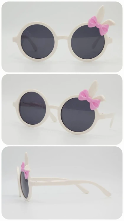 عینک آفتابی بچگانه طرح خرگوش پاپیون‌دار با شیشه‌های ضد اشعه UV