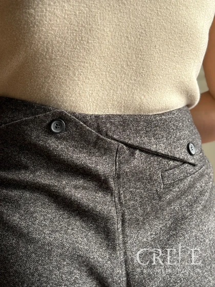 شلوار کشمیر نیم بگ جیب‌دار قد 107