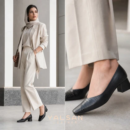 کفش پاشنه‌دار زنانه چرم یلسان مدل آنه لا کد 692-GL