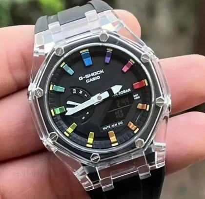 ساعت جی شاک صفحه رزین عقربه رنگی