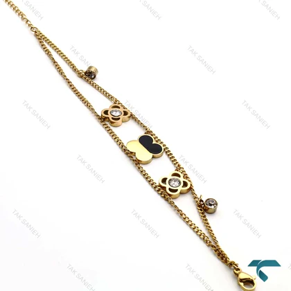 دستبند زنانه ون کلیف طلایی نگین‌دار VanCleef-8322-L