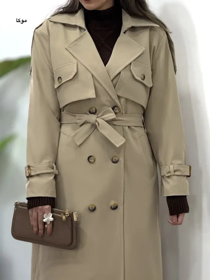 ترنچ کت بلند ضدآب غزال 1