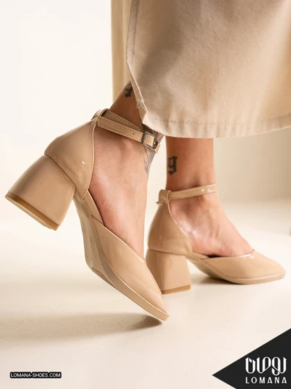 کفش پاشنه دور مچی ورنی لومانا - کد 2691