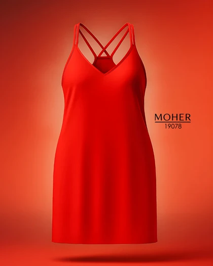 لباس خواب زنانه سایز بزرگ بنددار قرمز