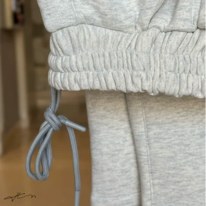 شلوار گرمکن سفید ملانژ