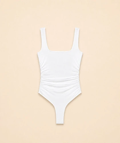 بادی سفید یقه مربعی لاکرا Zara241