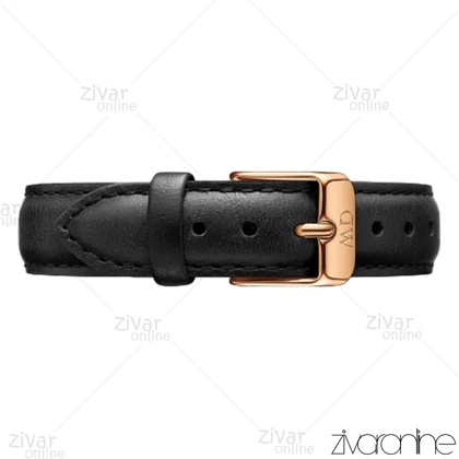 ساعت دنیل ولینگتون زنانه قاب رزگلد بند چرم مشکی مدیوم 103546