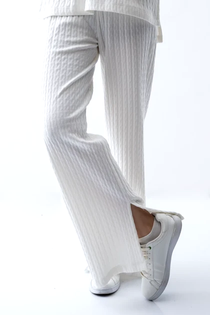 شلوار راسته بافت ژاکارد زنانه