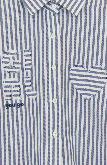 شومیز نساجی راه راه استین بلند