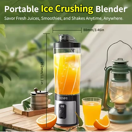 مخلوط کن شارژی و شیکر قابل حمل شش تیغه 600 میلی لیتری ژنمی شیائومی zmgz-j17