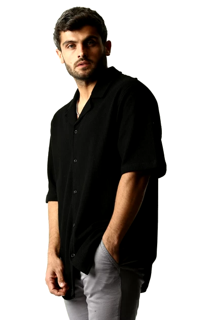 پیراهن یقه انگلیسی ژاکارد مردانه طرح زنبوری