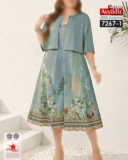 کت و سارافون مجلسی زنانه سایز بزرگ کد 7267