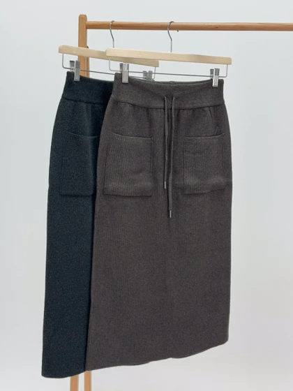 دامن بافت جیب‌دار