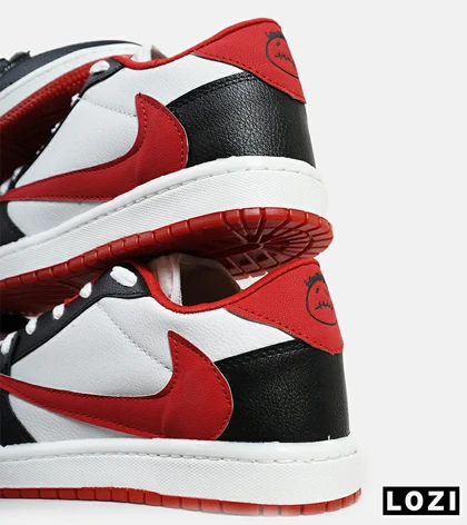 کفش کتانی مردانه مشکی سفید قرمز نایک NIKE travis scott