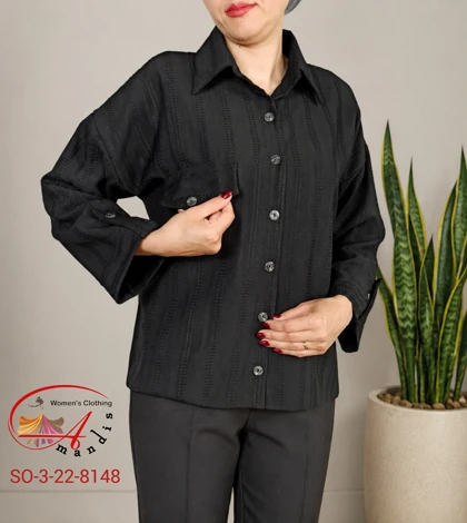شومیز باکسی مشکی(SO-3-22-8148)