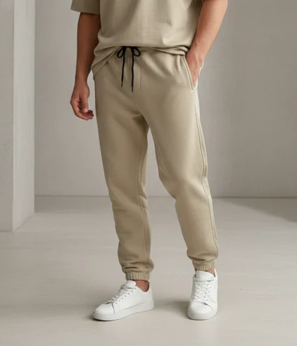 شلوار جاگر پارچه دورس 3 نخ داخل کرکی