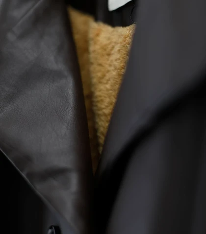 بارانی کوتاه چرم 1305 Pinki در دو رنگ