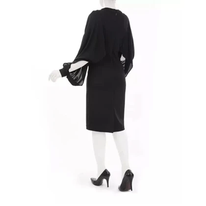 پیراهن زنانه مشکی کرپ سارینا (Sarina)- کد 4060