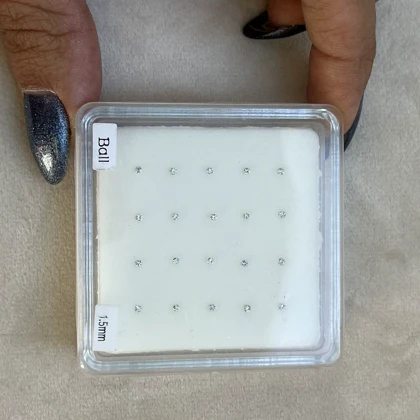 پیرسینگ بینی نقره تک نگین نقطه ای 1.5mm