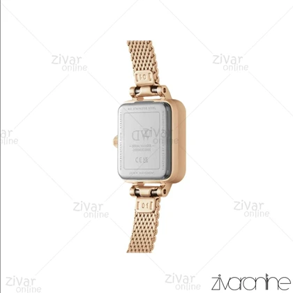 ساعت دنیل ولینگتون زنانه بند حصیری رزگلد صفحه مشکی 104927