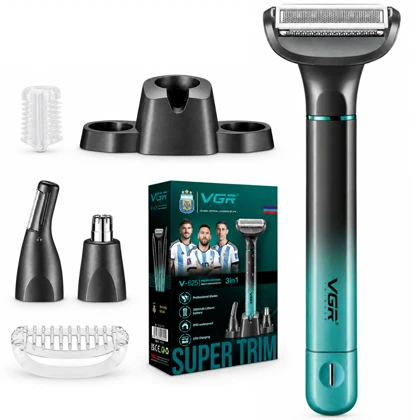ماشین اصلاح بدن سه کاره وی جی آر VGR مدل V-625 ضد آب شارژی