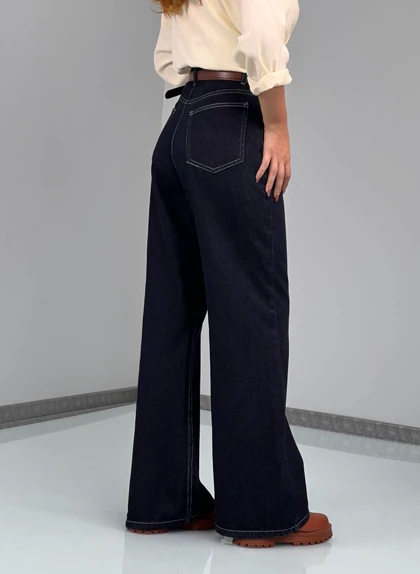 شلوار فلر بگ جین آبی ویدا