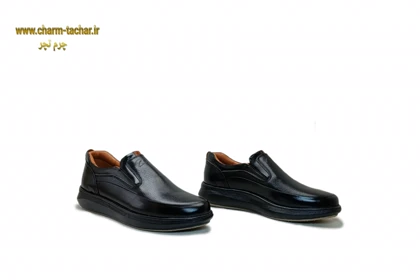 کفش طبی مردانه بدون بند چرم طبیعی کد si104