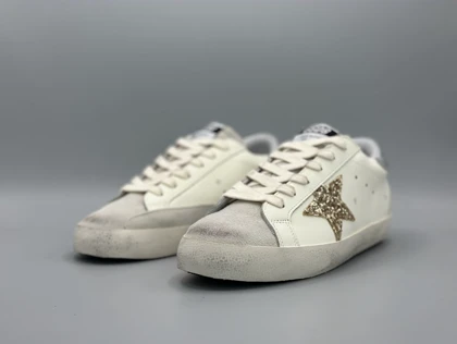 کتانی گلدن گوس سوپراستار سفید طلایی نقره اکلیل/Golden Goose Super Star