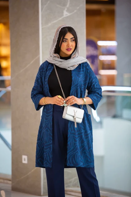 مانتو ژاکارد جیب هلال