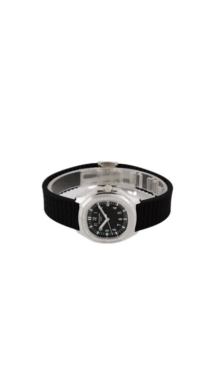 ساعت پتک فیلیپ آکوانا زنانه سیلور مشکی دورنگین Patek Philippe Aquanaut