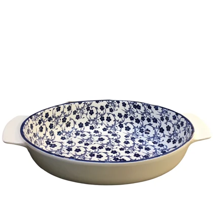 مرغ خوری دسته دار بزرگ دنی هوم طرح گل سرمه ای / BA27