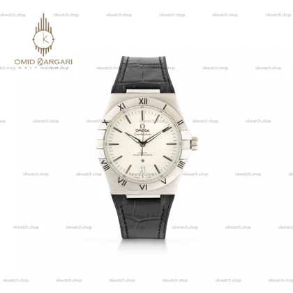 ساعت مچی امگا کانستلیشن بند مشکی صفحه سفید Omega Constellation