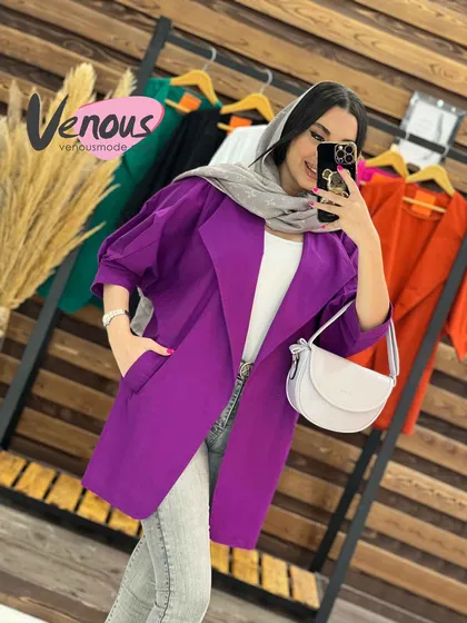 مانتو لینن کتی یقه آمریکایی