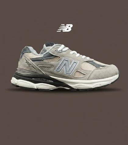 کفش کتانی مردانه و زنانه کرم طوسی NEW BALANCE 990 مدل 8742
