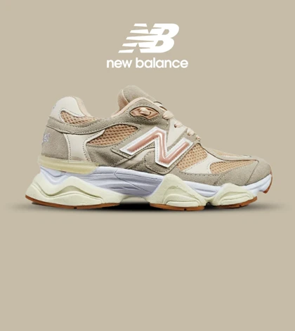 کفش کتانی زنانه طوسی گلبهی NEW BALANCE 9060 مدل 4668