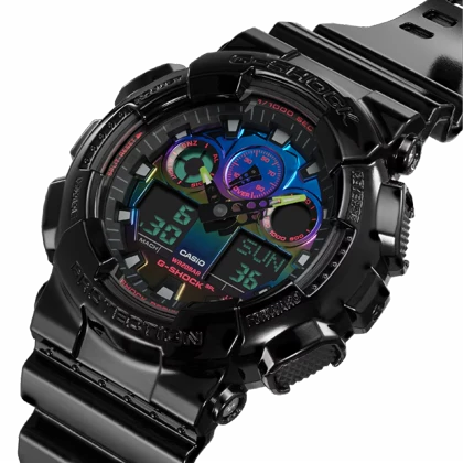 ساعت مچی مردانه کاسیو جی‌شاک (Casio G-Shock) مدل GA-100RGB-1ADR (طراحی گیمینگ و صفحه چندرنگ RGB)