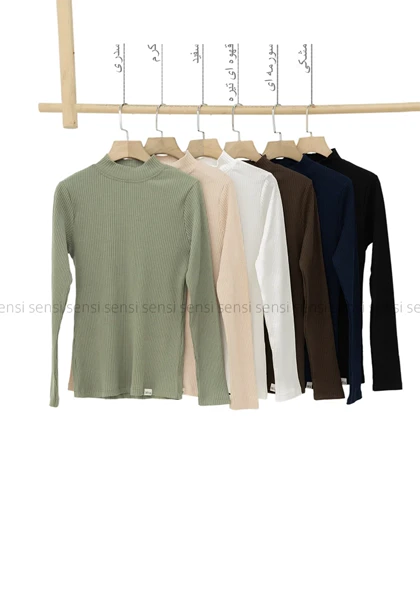 بلوز کبریتی کشی یقه ایستاده کد1004817