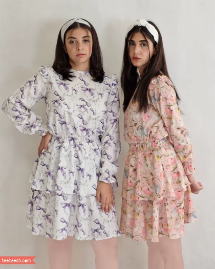 پیراهن سفید طرح پاپیون