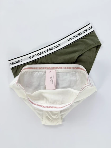 شورت اسلیپ زنانه نخ پنبه کمر کش ساده بسته 2 عددی ویکتوریا سکرت Victoria's Secret