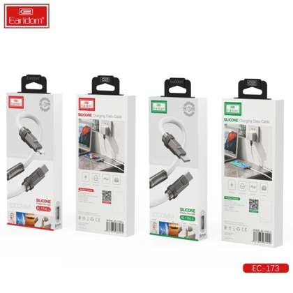 کابل فست شارژ تایپ‌سی به تایپ‌سی 100 وات 3 آمپر یک متری ارلدام EC-173C-C