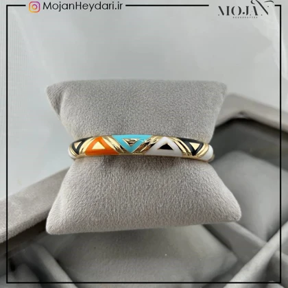 دستبند زنانه بنگل با طرح میناکاری شیک و ظریف کد bg10027