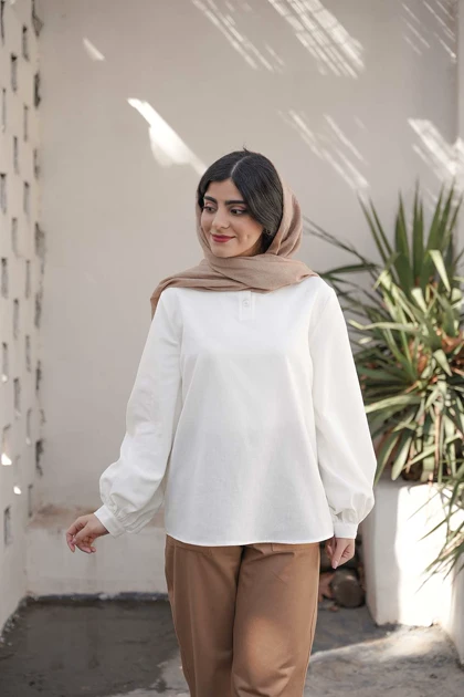 شومیز لینن الیاف طبیعی مدل لی لی