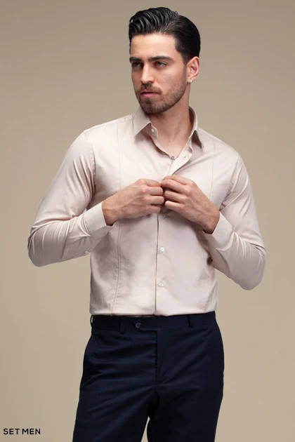 پیراهن مردانه ساده آستین بلند ست من