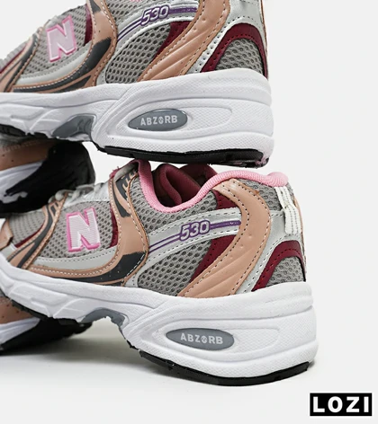 کفش کتانی مردانه و زنانه طوسی گلبهی NEW BALANCE 530